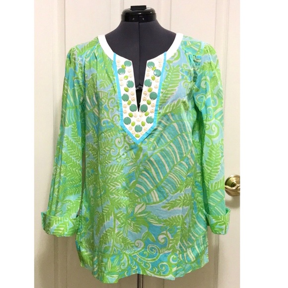 Lilly Pulitzer Tops - Lilly Pulitzer Beaded Tunic Blouse